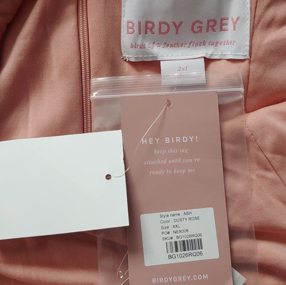 NWT BIRDY GREY Dress ASH DRESS CREPE Color DUSTY ROSE Formal Best Seller - Picture 6 of 12
